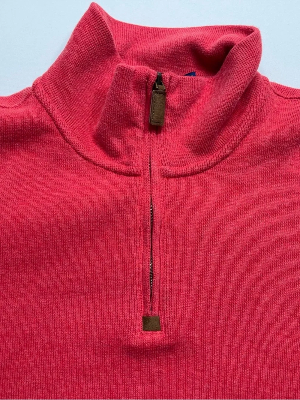 Polo Ralph Lauren 1/4 Zip Sweater Mens Size Large Red Pony Logo Cotton Designer